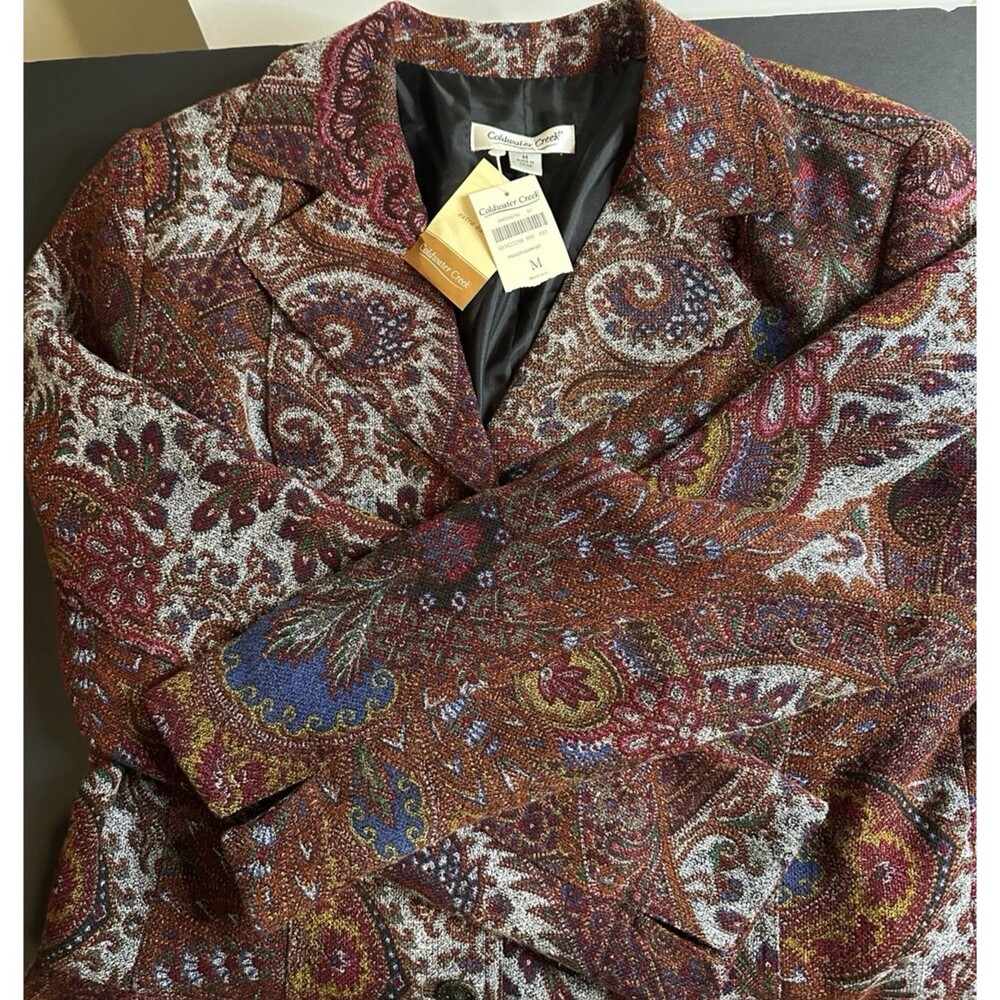 ✨ Coldwater Creek Paisley Glow Jacket – Women’s Medium – NWT – Rich Tapestry - Picture 6 of 10